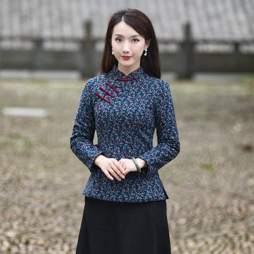 筠雅女式加厚短款旗袍小棉袄唐装