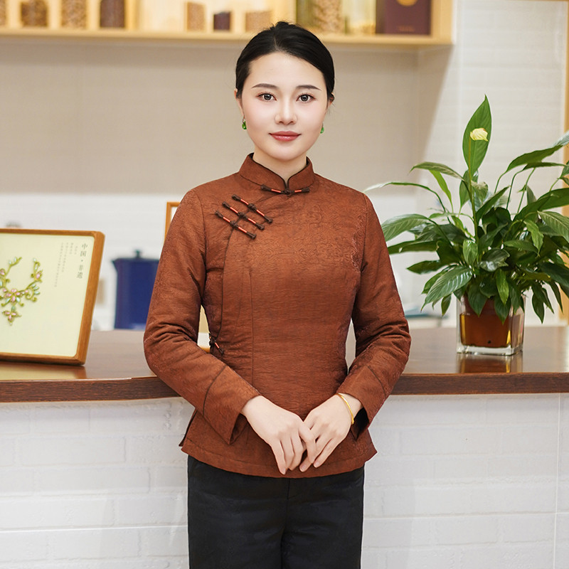 筠雅冬季新款唐装女中国风旗袍小袄加厚保暖新中式盘扣棉衣26Y007