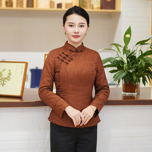 筠雅冬季新款唐装女中国风旗袍小袄加厚保暖新中式盘扣棉衣26Y007