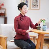 筠雅冬季 棉衣26Y012 小袄夹棉加厚保暖新中式 新款 国风优雅气质唐装