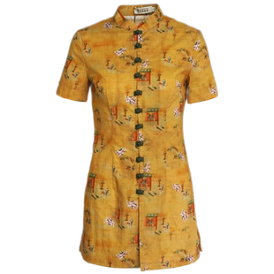 筠雅改良唐装上衣女夏款半身旗袍年轻款中式盘扣茶服棉麻复古外套