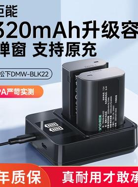 绿巨能DMW-BLK22相机电池适用松下DC-S5M2 S5 S9 GH6 GH5M2全画幅单反数码微单LUMIX S5配件Panasonic充电器