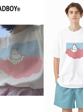 SADBOY2023新款夏季纯棉百搭半袖河马ins潮牌宽松短袖美式潮流Tee
