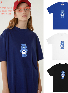 SadBoy2021夏季新款小熊印花 爱心可爱潮外贸出口纯棉短袖男女T恤
