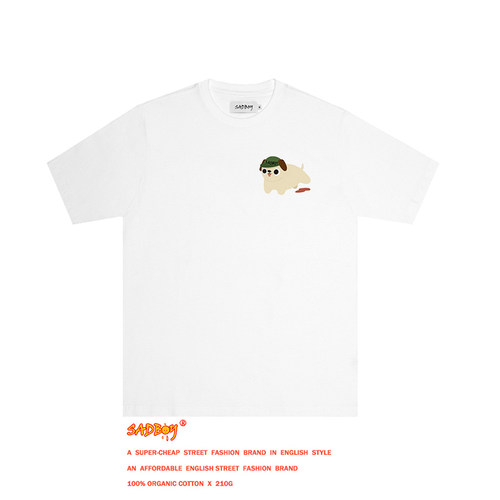 SADBOY卡通小狗可爱白色外贸