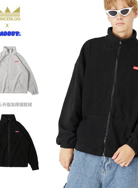 SADBOY悲伤男孩秋冬简约刺绣潮流纯色欧美棒球服摇粒绒情侣外套