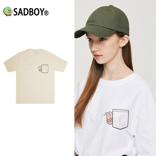 SADBOY童话镇兔子假口袋短袖T恤