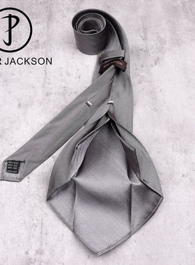 意式那不勒斯七折真丝领带7 fold tie蚕丝纯手工卷边无衬飘逸灰色