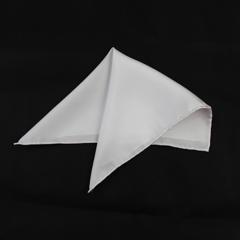 桑蚕丝白色西装口袋巾胸巾手帕男士正装结婚真丝小方巾纯手工卷边