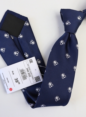 特外贸出口原单波兰男士韩版休闲时尚英伦学生6CM领带刺绣深蓝色