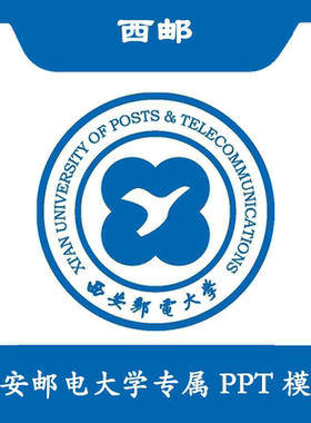 西安邮电大学PPT西邮PPT模板简约清新欧美毕业答辩结题汇报总结