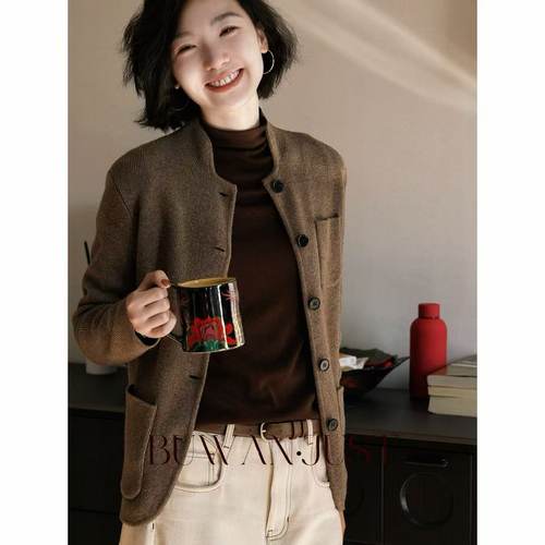 BUWANJUST【埃斯特庄园】高定绵羊毛亲肤老钱感立领外套 B2188