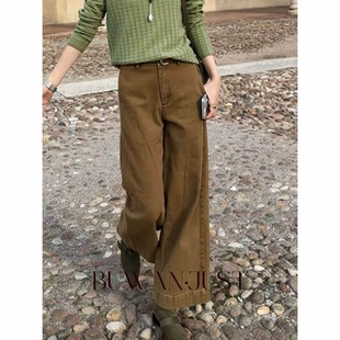 BUWANJUST高品定制配腰带斜纹精梳棉休闲裤 B757