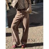 不晚BUWANJUST B1010 复古主义 高品结构感廓形灯芯绒裤