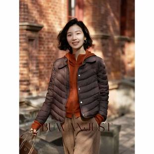 BUWANJUST高品定制波浪纹茧型小翻领百搭羽绒服 B2267