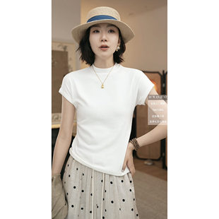 不晚BUWANJUST 【秋季浮力】高品四面弹小高领赫本风T恤 B1252