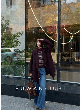 BUWANJUST高定重磅元宝针密织高克重1300g流苏大毛衣外套B2500