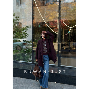 BUWANJUST高定重磅元 宝针密织高克重1300g流苏大毛衣外套B2500