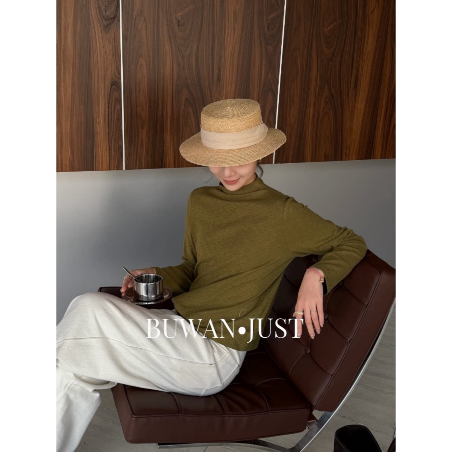 BUWANJUST【薄雾星辰2.0】高定早春新款天丝细闪工艺打底衫B1983