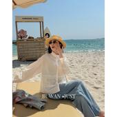 B2610 高定精梳长绒棉刺绣提花小花苞领衬衫 BUWANJUST 法式