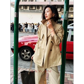 BUWANJUST高定早春新品 细节满满舒适实穿可收腰一手长风衣B2602