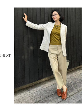不晚BUWANJUST 【秀场款】高品满分亚麻小廓形舒适透气西装B1306