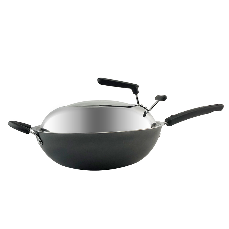 爱仕达锈不了铸铁无涂层炒锅铁锅32cm燃气电磁炉通用CF32B7J