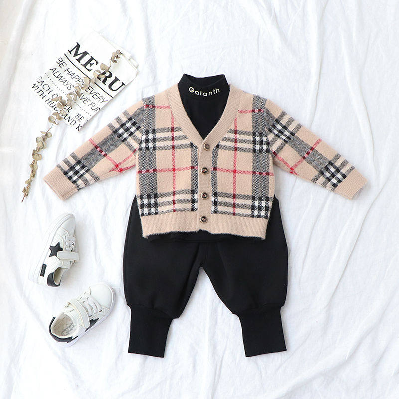男童针织格子开衫2025秋冬新款小童韩版毛衣宝宝上衣洋气外套潮,童装/婴儿装/亲子装,毛衣/针织衫,淘宝优惠券,粉丝福利购,淘宝优惠卷