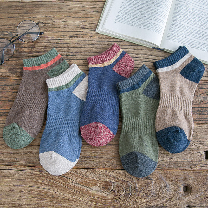 袜子男短袜ins潮防臭运动休闲短筒船袜浅口复古防臭夏季低帮棉袜