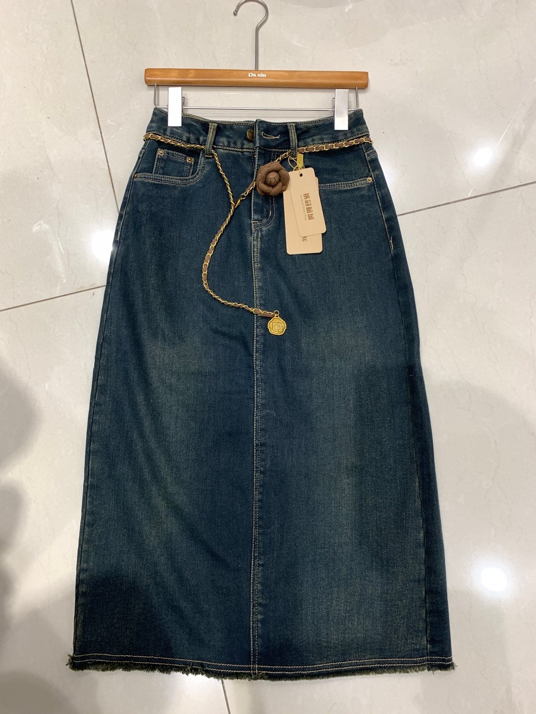 档口批发高品质内磨毛绒牛仔半裙半身裙中长款显瘦柔软直筒裙,女装/女士精品,大码裤装,淘宝优惠券,粉丝福利购,淘宝优惠卷