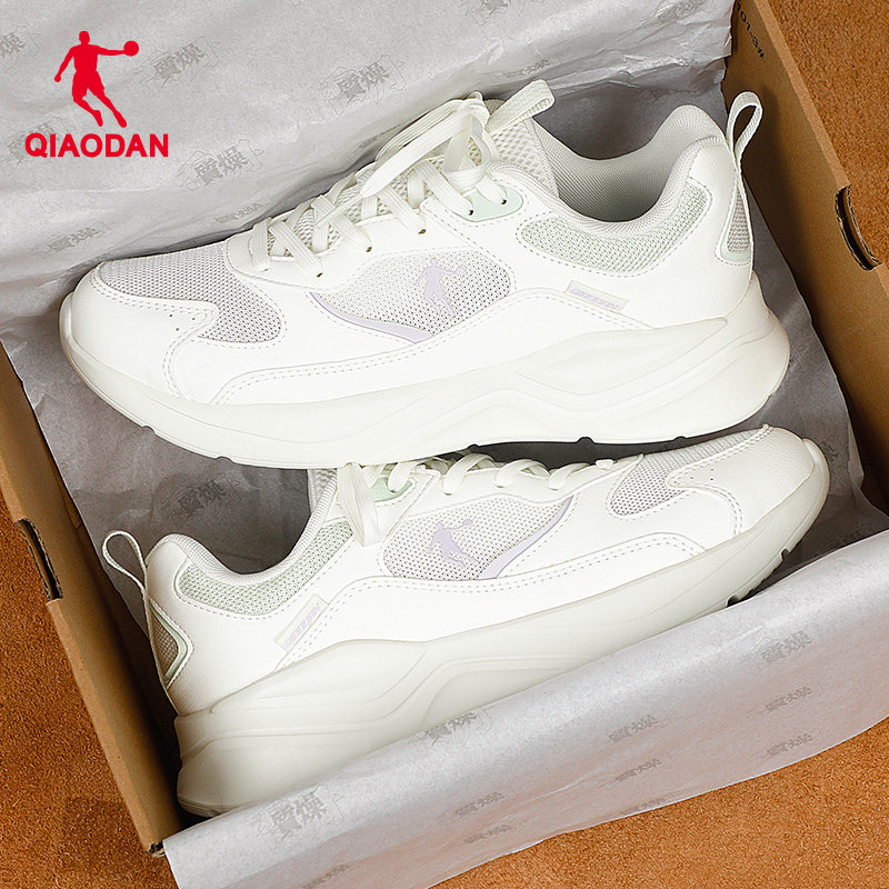 乔丹女鞋轻便系带网面透气减震厚底鞋跑步鞋防滑运动休闲老爹鞋