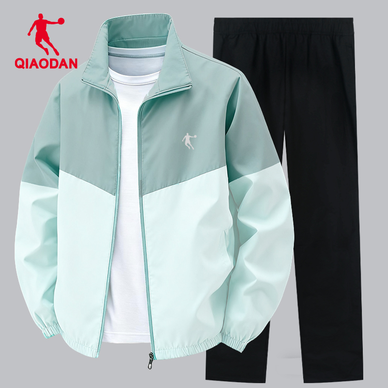 乔丹运动套装男立领开衫休闲夹克两件套平口直筒长裤宽松运动服