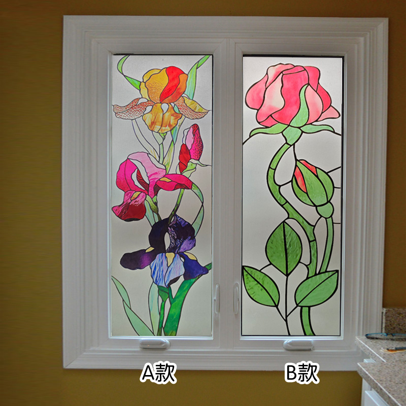 小樱逃玻璃贴定制玫瑰花玻璃贴