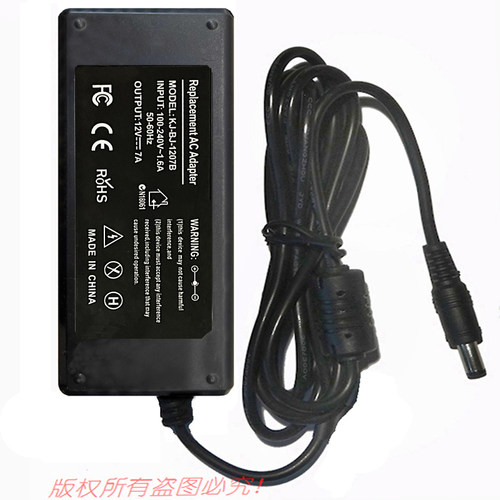 Replacement AC Adapter原装12V7A凯佳电源适配器型号KJ-BJ-1207B
