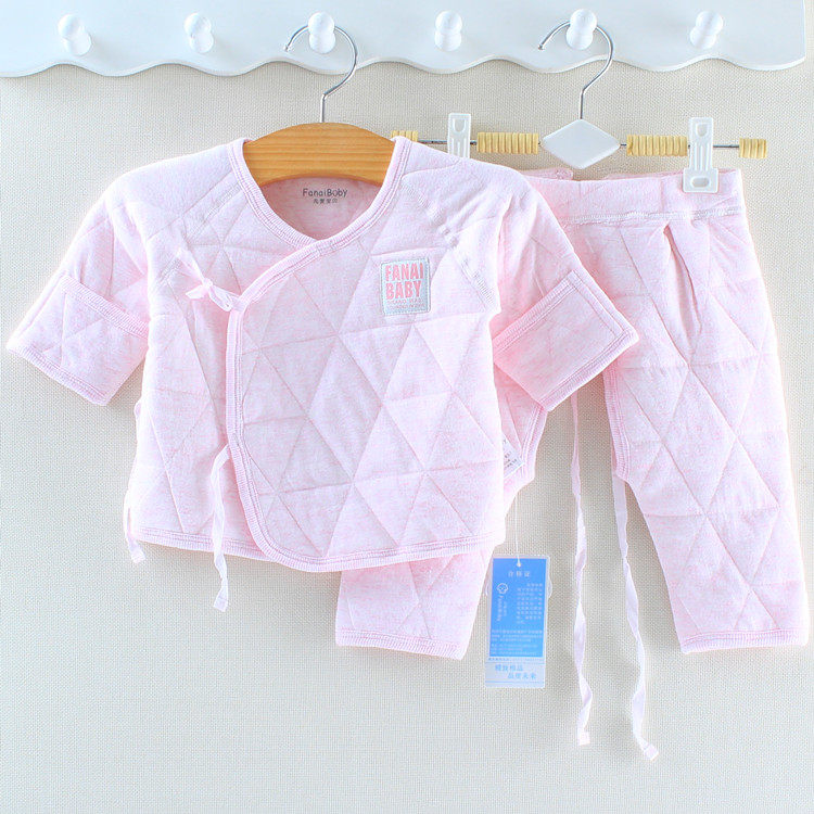 凡爱宝贝新生婴儿全棉绑带保暖衣裤初生宝宝系带套装春秋冬和尚服