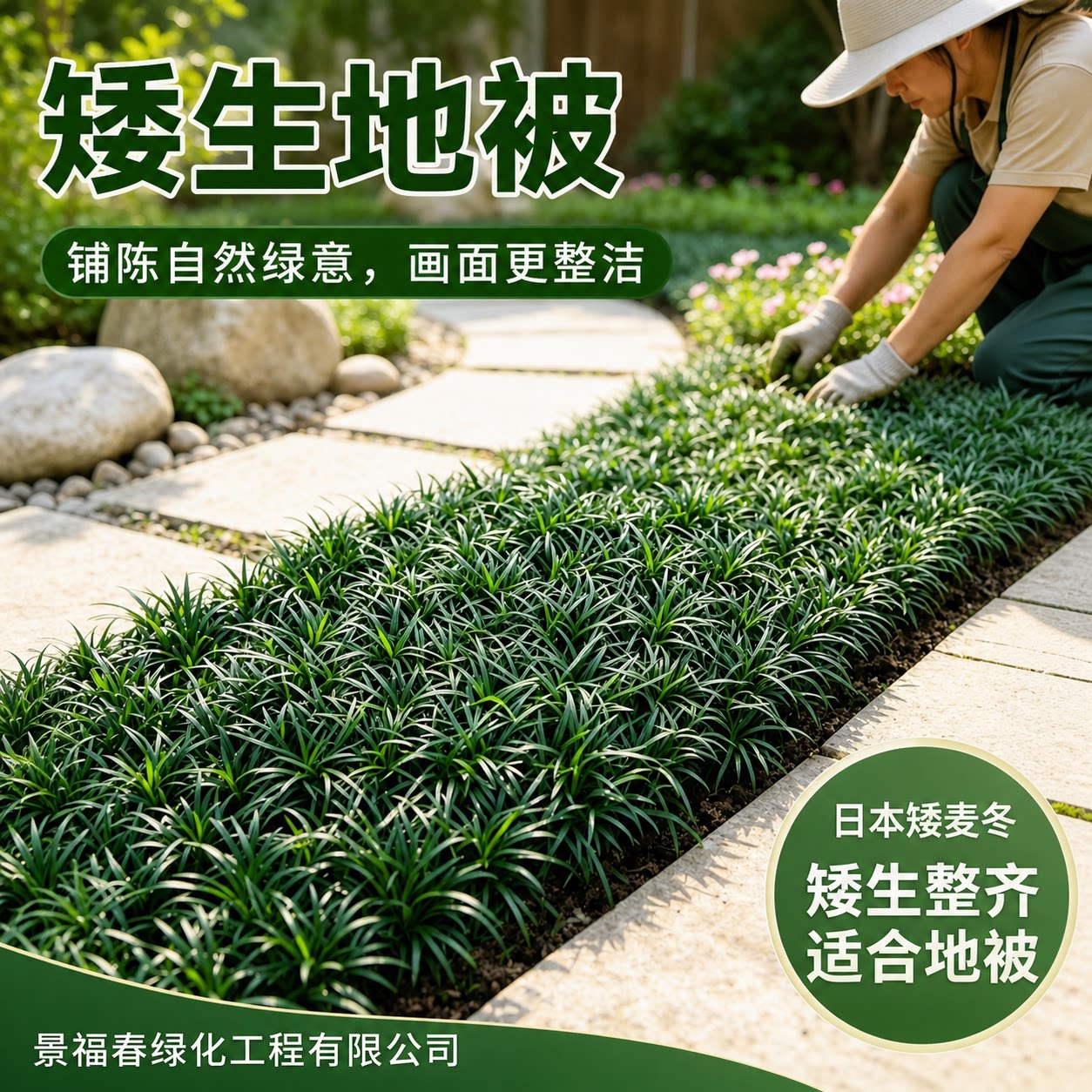 日本矮麦冬玉龙草四季常绿地被植物耐阴耐寒庭院草坪工程绿化苗木图片