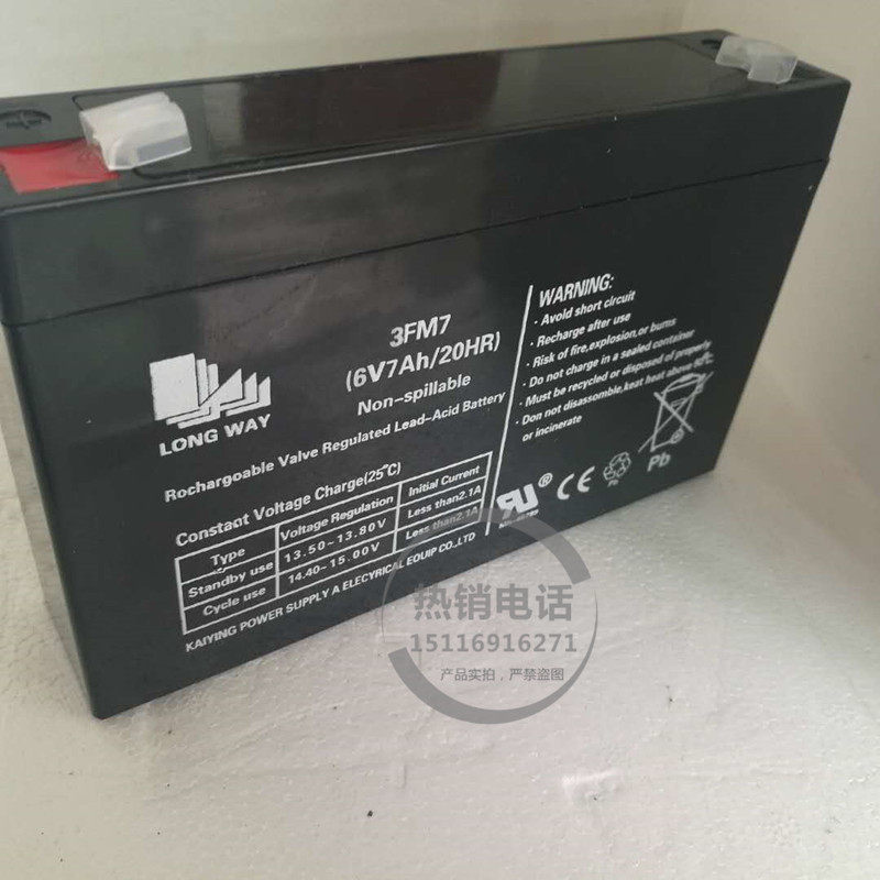 儿童电动汽车电瓶龙威牌 6v7ah 蓄电池包邮 LONG WAY 3FM7 正品