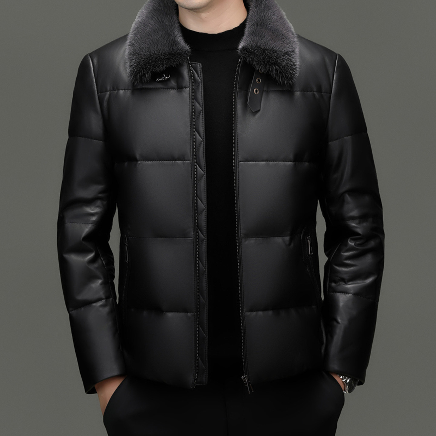 皮衣真皮羽绒服男款加厚保暖冬季穿搭男士专属时尚潮流日常通勤