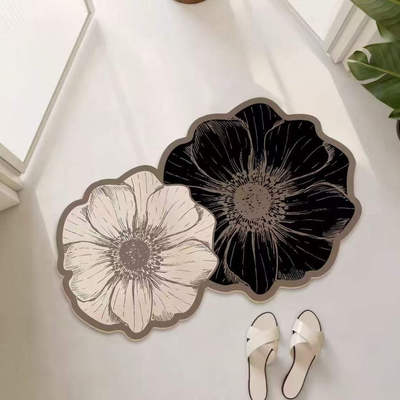 【夏天专属】蔷薇双花轻奢吸水地垫 浴室门口入户防滑垫家用卫生