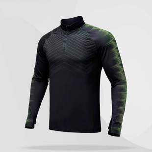 T恤上衣 运动长袖 瑕疵足球服男士 户外比赛训练服半拉链速干春秋季