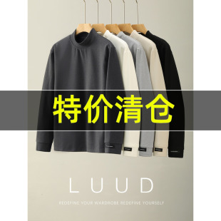 上衣 织唛标签设计蓄热套头T恤长袖 特价 秋冬半高领德绒保暖打底衫