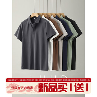 POLO衫 透气二级无痕纯色翻领T恤抗皱免熨烫珠地布短袖 男夏季 LUUD