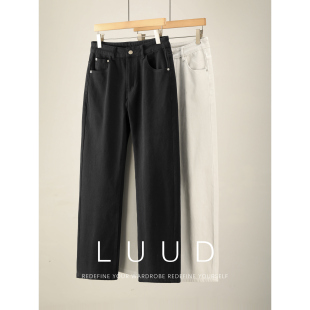 休闲牛仔裤 男士 秋冬季 LUUD 立体裁剪直筒长裤 潮流款 净色韩版 经典