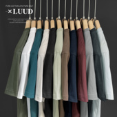 夏季 新品 简约多色系休闲圆领短袖 LUUD 衫 舒适透气全棉百搭T恤上衣