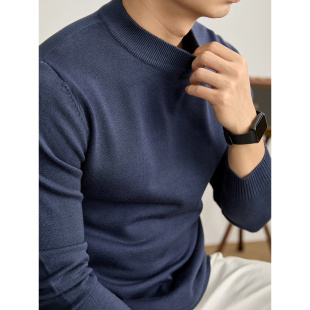 半高领长袖 净色通勤修身 毛衣莫代尔包芯纱保暖内搭上衣 男士 LUUD