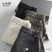 长裤 LUUD 潮流磨毛内里锥形裤 百搭保暖男装 商务通勤休闲裤 男冬季