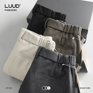 商务通勤休闲裤 长裤 男冬季 百搭保暖男装 潮流磨毛内里锥形裤 LUUD