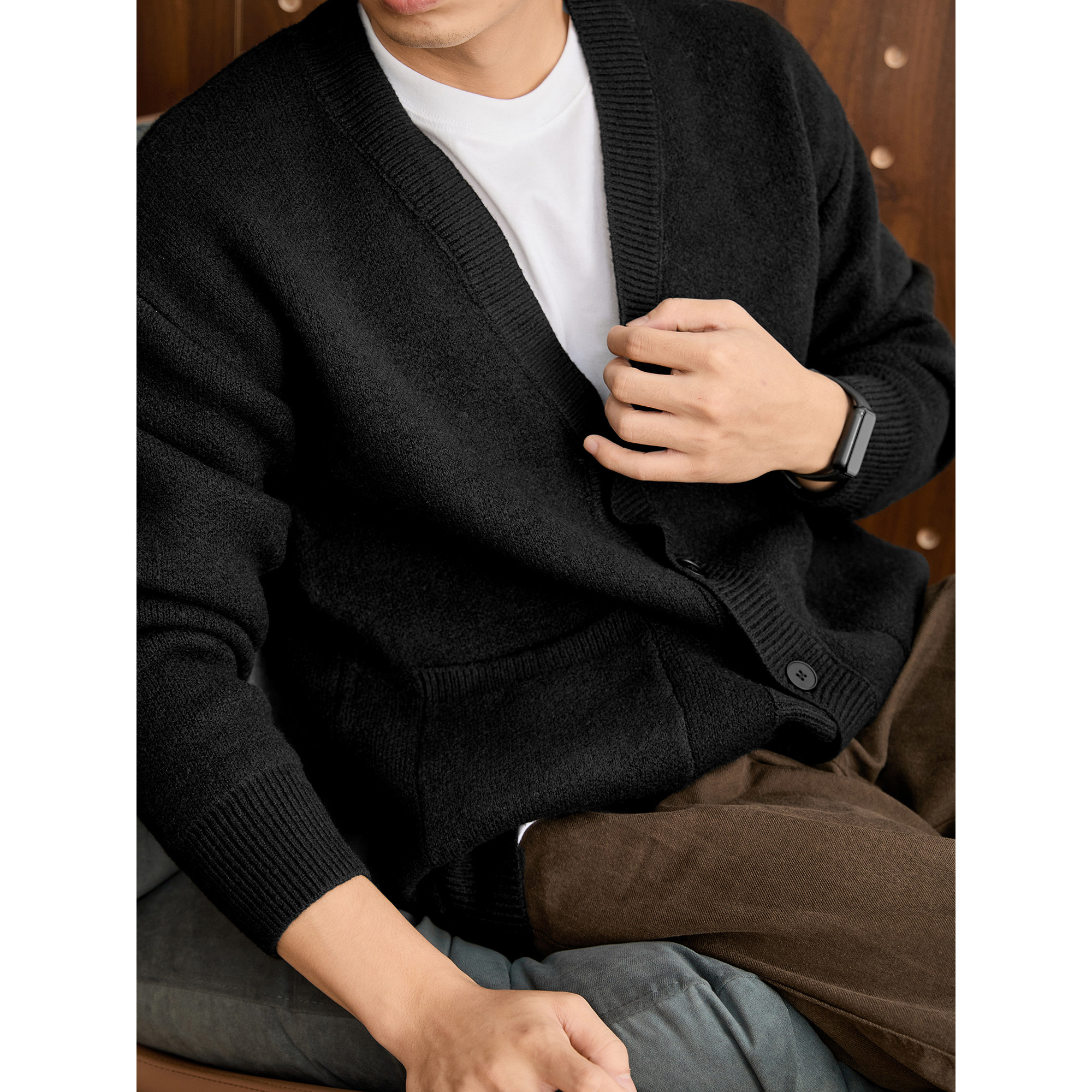 LUUD 绵羊毛混纺男士针织磨毛开衫秋冬高克重750g保暖半开襟毛衣,男装,针织衫/毛衣,淘宝优惠券,粉丝福利购,淘宝优惠卷