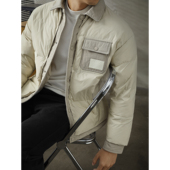 保暖羽绒服男士 LUUD 时髦感拼接翻领轻便户外工装 帅气假两件外套