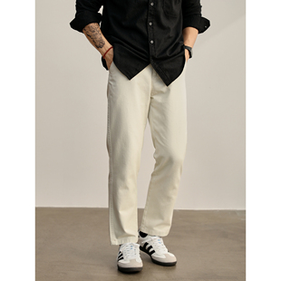 岩杏色水洗直筒牛仔裤 LUUD 斜纹休闲100%纯棉长裤 vibe美式 男春季